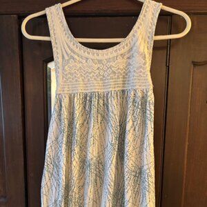 ANTHROPOLOGIE KIMCHI & BLUE multi print racer back embroidered trim tank top, XS